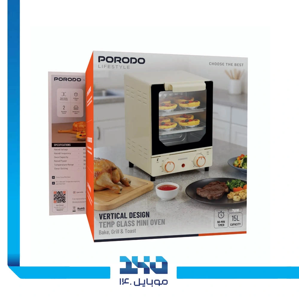 فر برقی مینی رومیزی پرودو مدل (PDMOKB15FWH)