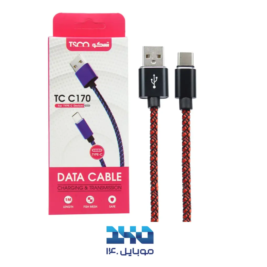 کابل تبدیل USB به USB-C تسکو مدل TCC 170 طول 1 متر