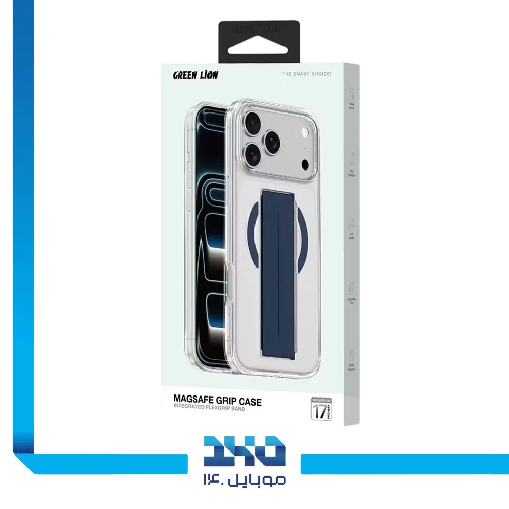 قاب گوشی آیفون 17 پرو مکس مدل Green Lion Grip 360 MagSafe مات