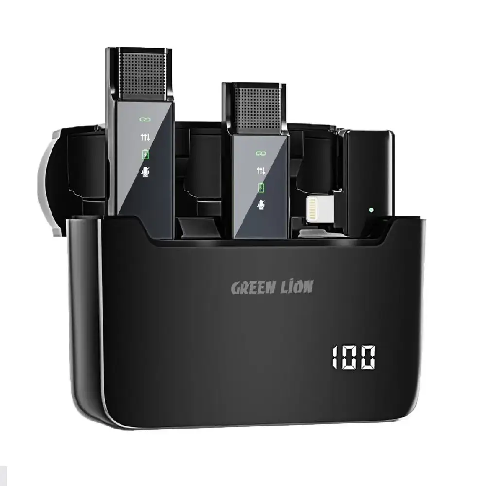 میکروفون بی‌سیم گرین لاین مدل DIGITAL DISPLAY GN2IN1DDMLTBK (لایتنینگ) | 2 به 1
