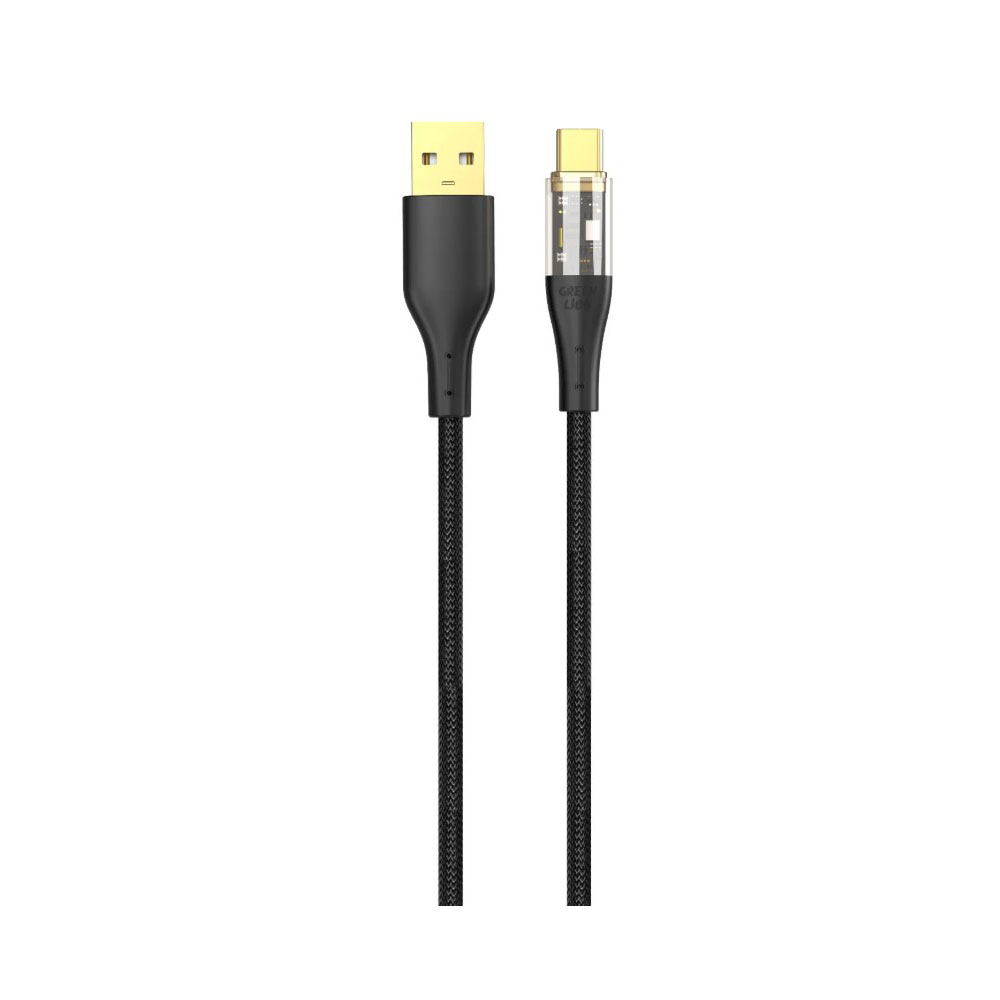 کابل شارژ شفاف USB-A به USB-C گرین لاین Braided توان 12 وات طول 1 متر
