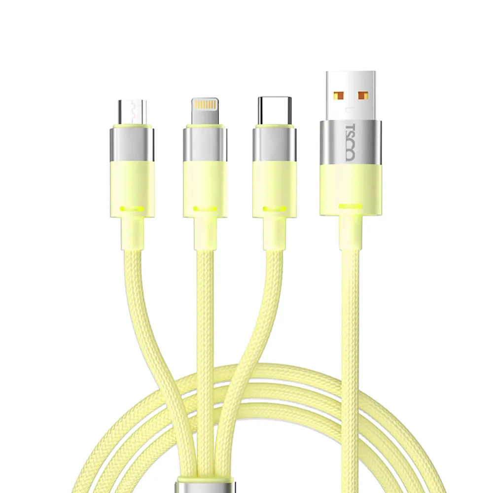 کابل USB-A به USB-C / لایتنینگ / microUSB تسکو مدل (TCT 111)