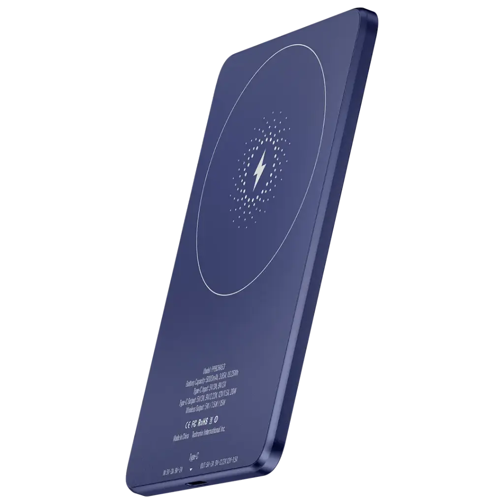پاوربانک بیسیم پاورولوژی 5000 میلیآمپر مدل (PPBCHA63OG) Ultra-Thin MagSafe Power Bank