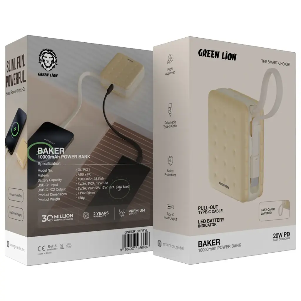 پاوربانک گرین لاین Baker 10000mAh مدل (GL-PX71)