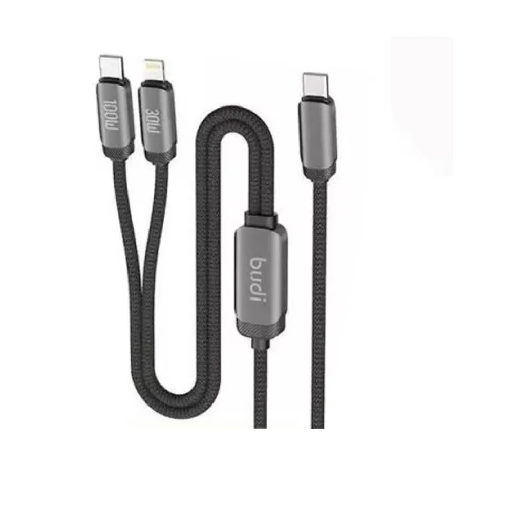 کابل تبدیل USB-C به USB-C و لایتنینگ بودی مدل DC266TTL12B طول 1.2 متر