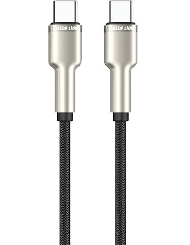 کابل تایپ سی به تایپ سی گرین لاین مدل USB-C to USB-C Braided Zinc Alloy Cable