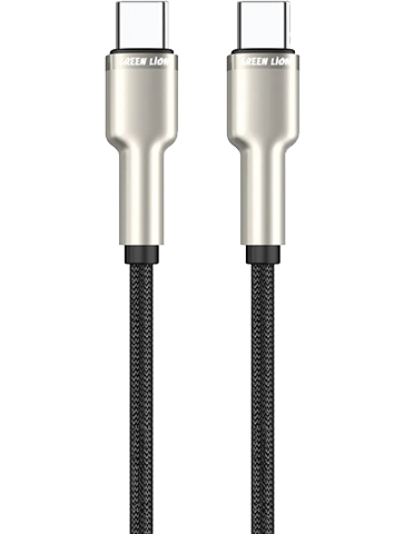 کابل تایپ سی به تایپ سی گرین لاین مدل USB-C to USB-C Braided Zinc Alloy Cable